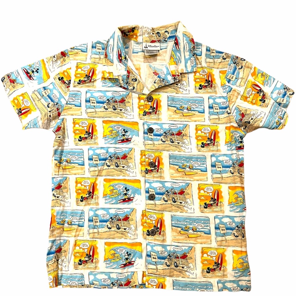 Disney Parks Big Kids Hawaiian Button Down Shirt